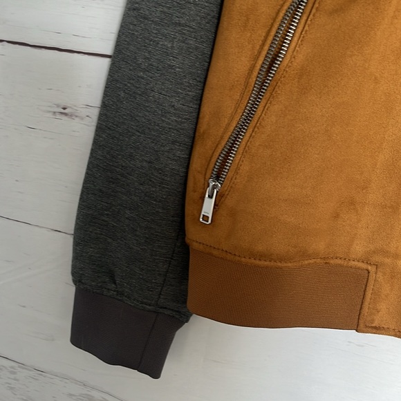Gray and Brown Zara Suede Front Jacket Men's Med - Picture 5 of 9